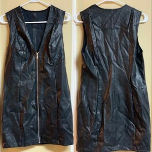Leather mini dress